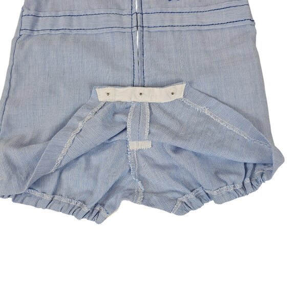 VTG Tiny Tots Original Light Blue/White Striped 3-6M Baby Romper/Jumpsuit + Hat - Picture 10 of 15